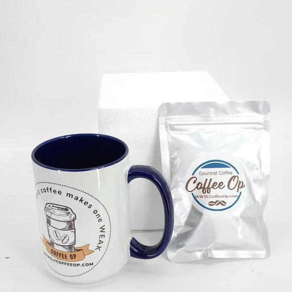 Coffee Op Exquisite 15 oz Coffee Mug Premium Porcelain + Free Gourmet coffee - Picture 2 of 16
